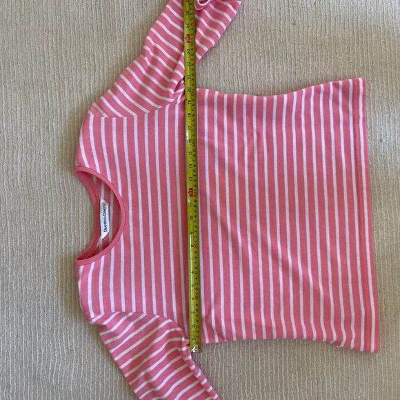 Drapers and Damons Women 3/4 Sleeve Top Stripe Pink and White Size Medium - Picture 6 of 8